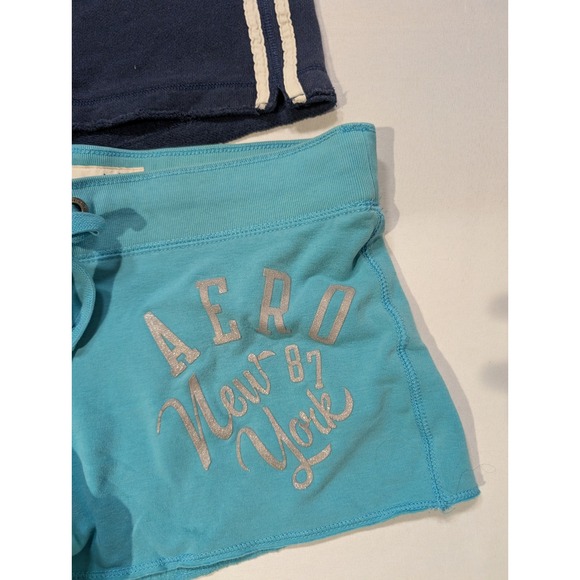 Aeropostale Womens Large/Medium Lounge Micro Shorts Bundle Navy Blue Turquoise - Picture 2 of 8
